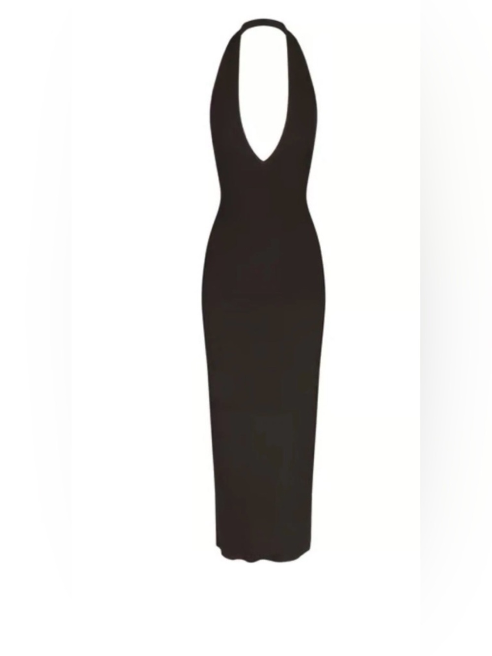 SKIMS SOFT LOUNGE BLACK HALTER DRESS NWT SIZE MEDIUM - Picture 4 of 6